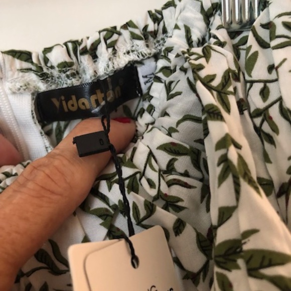 NWT Yidarton Ruffled Strapless Maxi Dress Green and White size medium - Picture 5 of 12